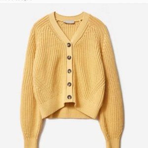 Everlane Chunky Cotton Cardigan in Butter Yellow, S